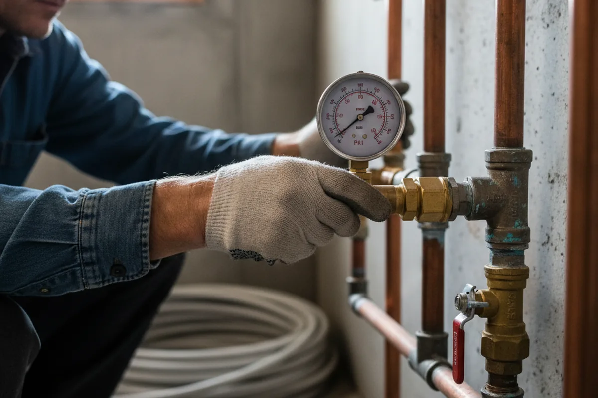 Pressure testing a repaired line during Water Line Repair in Spokane
